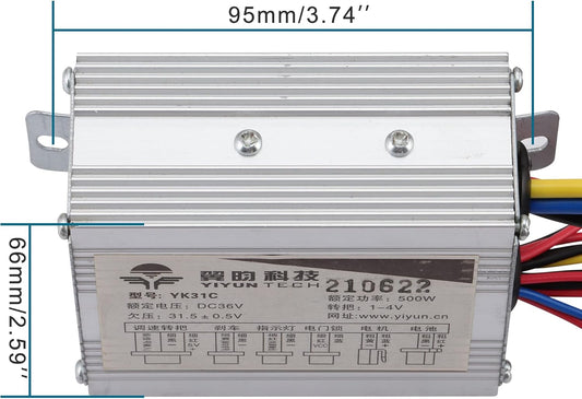 Contrôleur de vitesse pour moteur à balais CC 36V 500W pour trottinette électrique, vélo électrique et tricycle