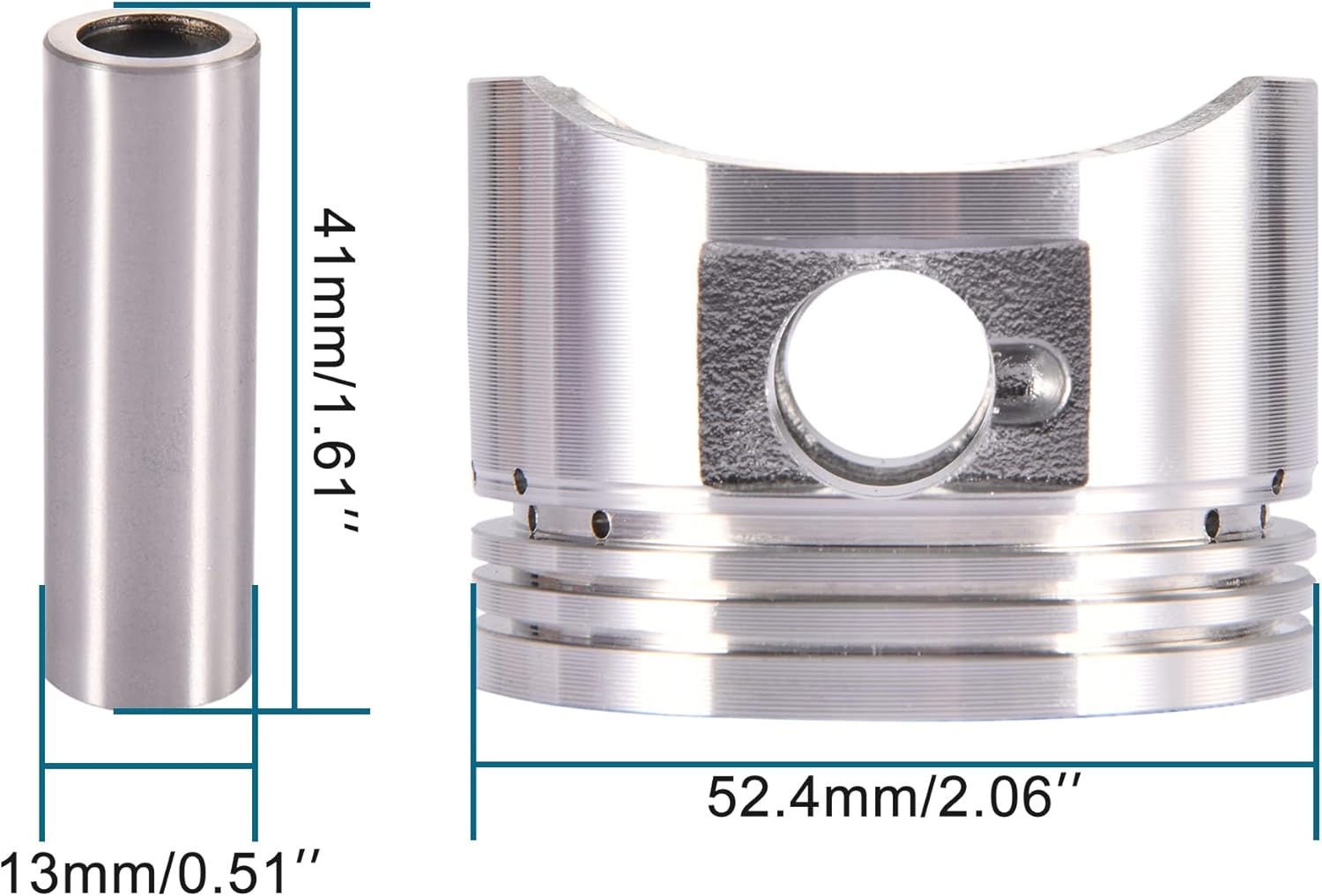 GOOFIT 52.4mm Bore Piston Rings Assembly Replacement for 110cc Taotao Sunl Coolster SSR Dirt Bikes Go Karts ATV