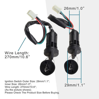 Ignition Switch Key 4 Wire with Cap for ATV Dirt Bike Scooter - goofitmoto