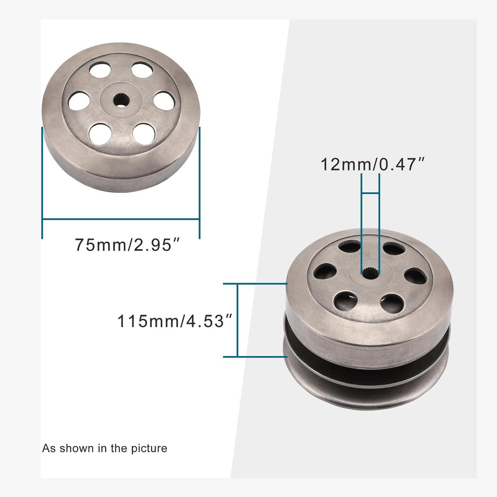 GOOFIT Complete Clutch Assembly Rear Clutch Replacement for GY6 49cc 50c 139QMB Scooter Taotao Sunl