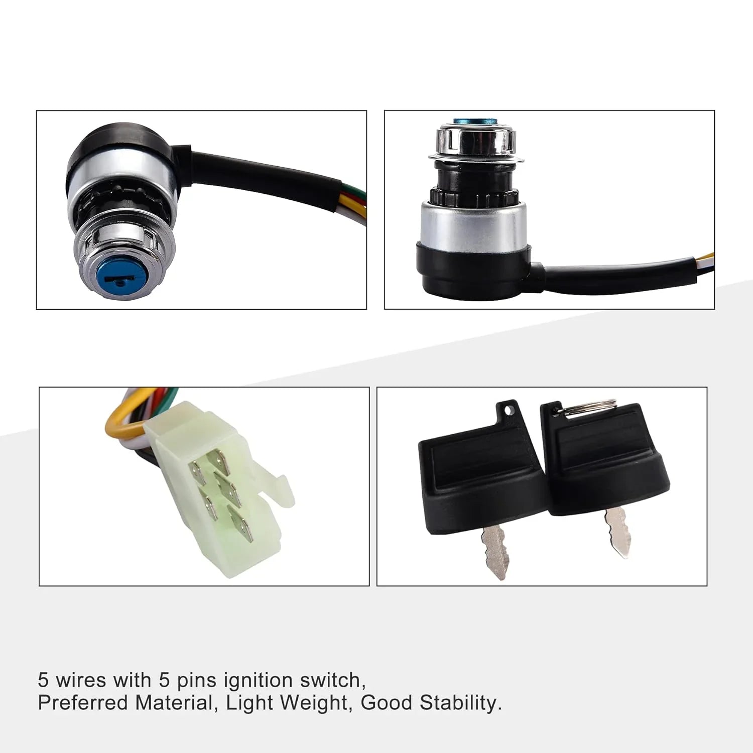 Ignition Switch 5 Wire for 50cc–250cc ATV Go Kart Beach Bike - goofitmoto