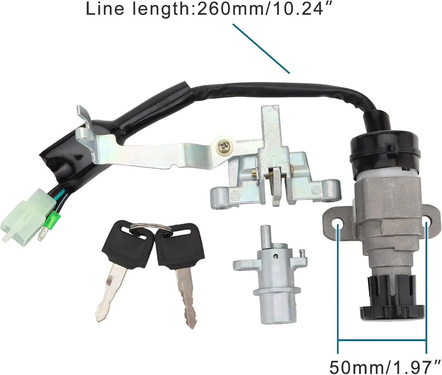 Ignition Switch Key Assembly for Jonway YY50QT-5 ZNEN Peace GY6 49cc 50cc Scooter Moped - goofitmoto