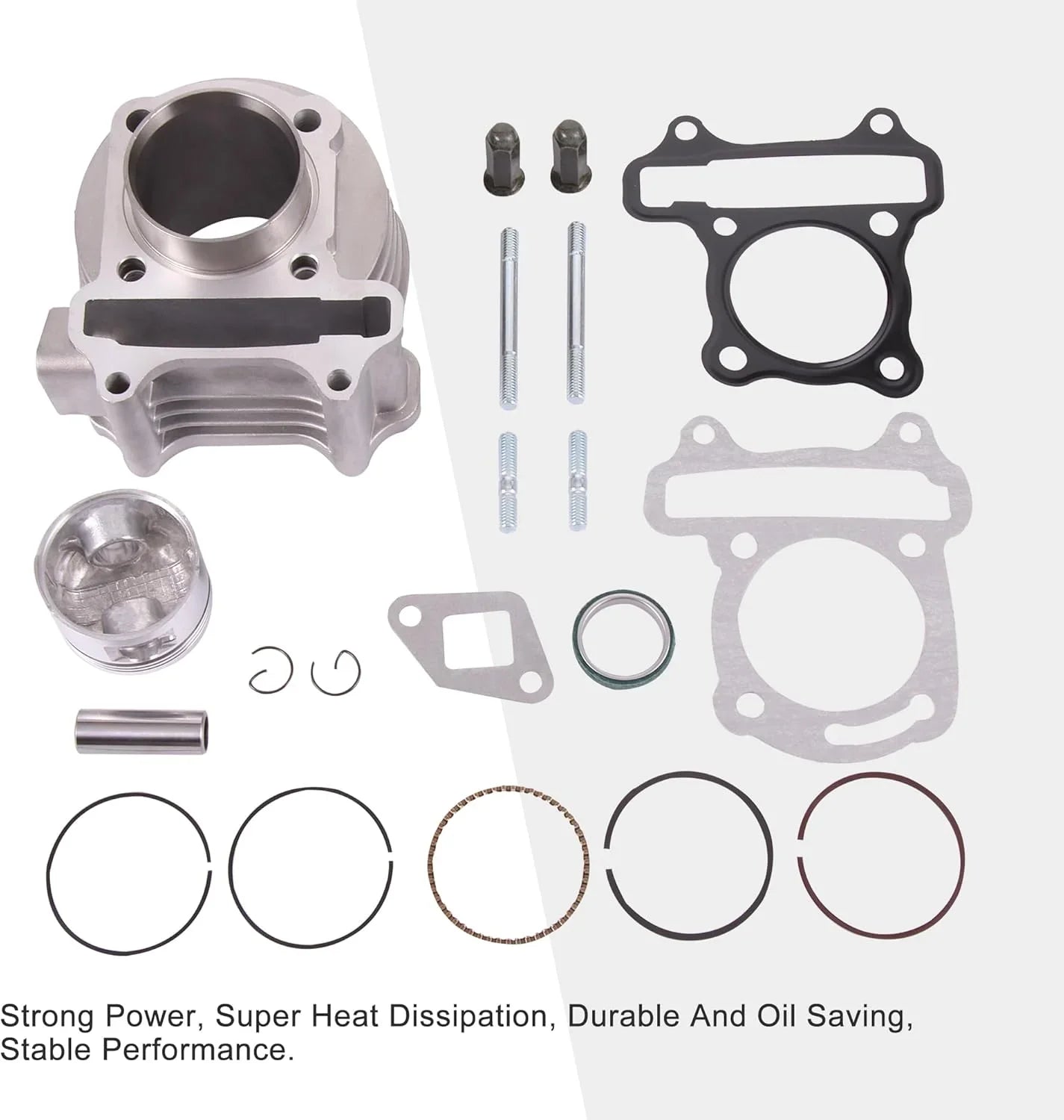 47mm Performance Big Bore Cylinder Kit (80cc Upgrade) for GY6 50cc 139QMB 4-Stroke Scooter ATV - goofitmoto