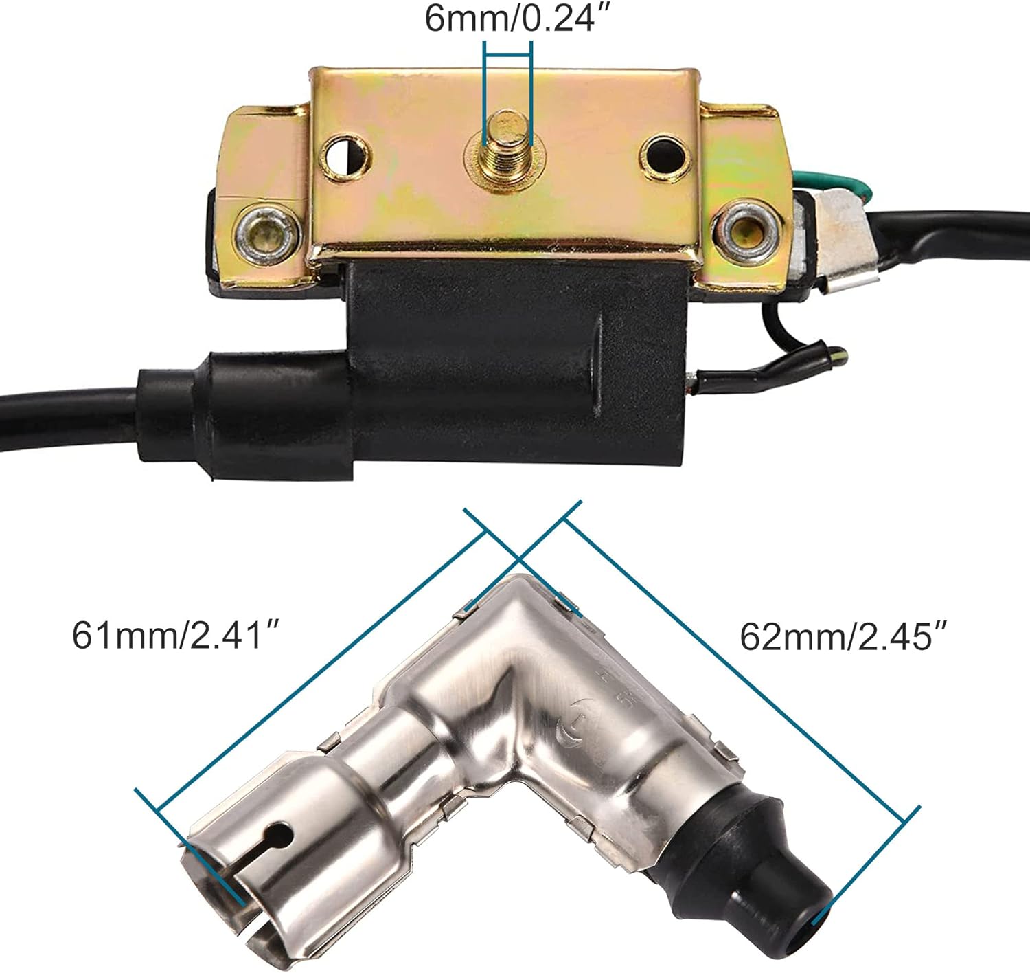 GOOFIT 90°Ignition Coil with Shield for 50cc 70cc 90cc 110cc 125cc ATV Dirt Bike Go Kart Pocket Bike