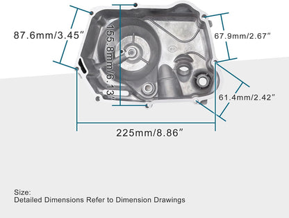 GOOFIT Right Side Engine Motor Case Casing Cover for 50cc 70cc 90cc 110cc 125cc Dirt Bikes ATV Go Kart Pit Bike Quad 4 Wheeler Dune Buggy