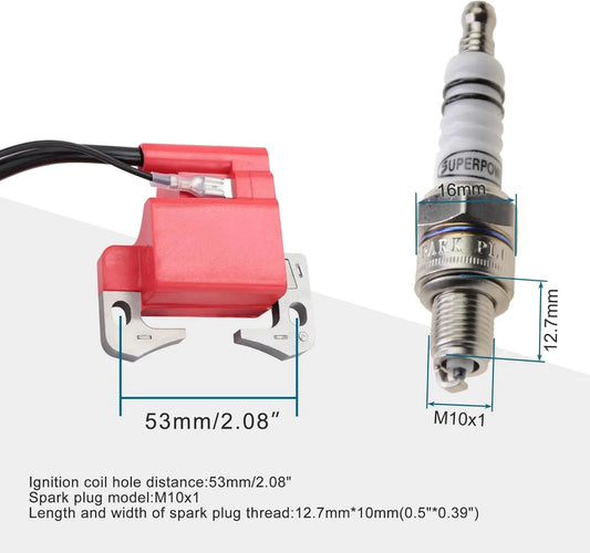 Ignition Coil with A7TC Spark Plug for 2-Stroke 47cc 49cc Pocket Bike Mini Moto ATV - goofitmoto
