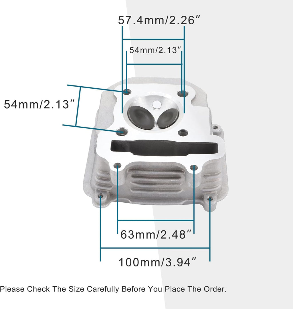 GOOFIT 57.4mm Big Bore Cylinder Kit Replacement for 150cc 4stroke GY6 157QMJ Engine Rebuild Kit Cylinder Head Chinese Scooter