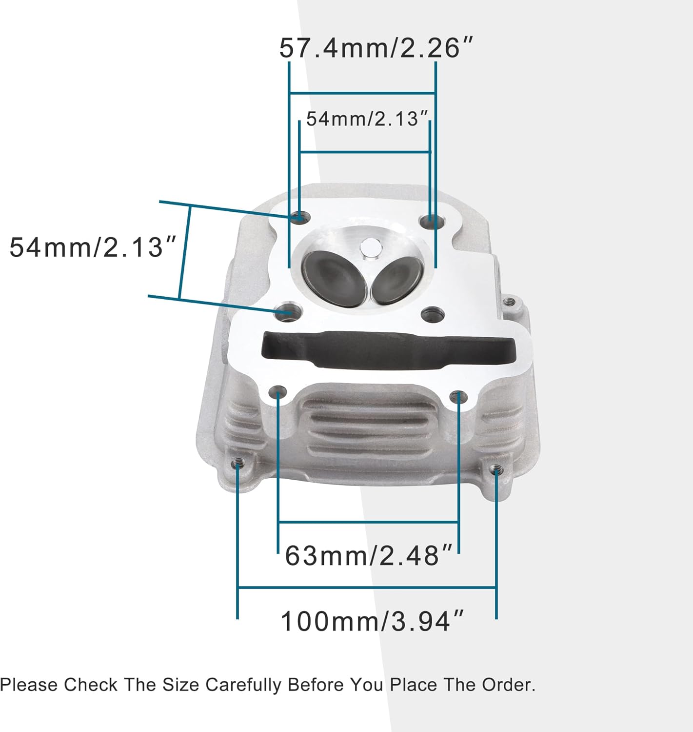 GOOFIT 57.4mm Big Bore Cylinder Kit Replacement for 150cc 4stroke GY6 157QMJ Engine Rebuild Kit Cylinder Head Chinese Scooter