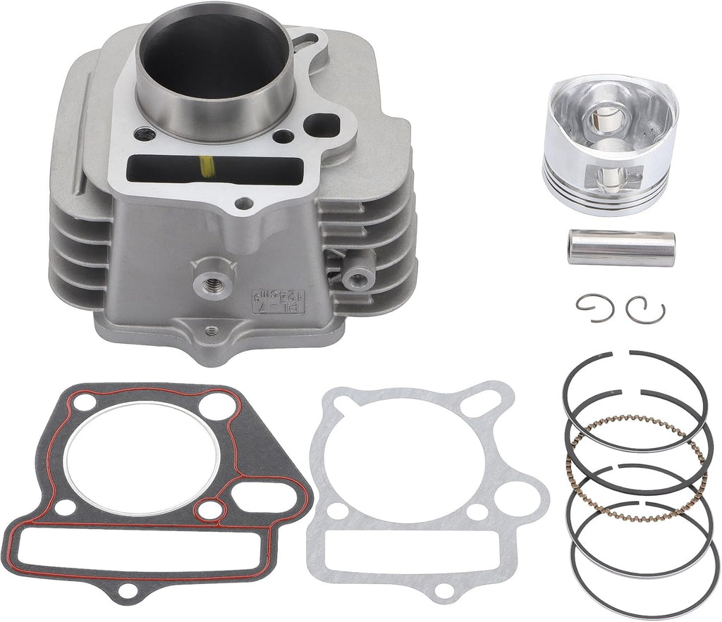 GOOFIT 52.4mm Engine Aluminum Cylinder Big Bore with Piston Kit and Gaskets Replacement for Lifan 125cc LF125 Horizontal Engines Dirt Pit Bike ATV