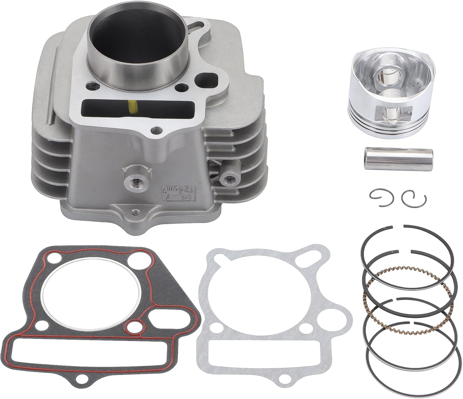 GOOFIT 52.4mm Engine Aluminum Cylinder Big Bore with Piston Kit and Gaskets Replacement for Lifan 125cc LF125 Horizontal Engines Dirt Pit Bike ATV