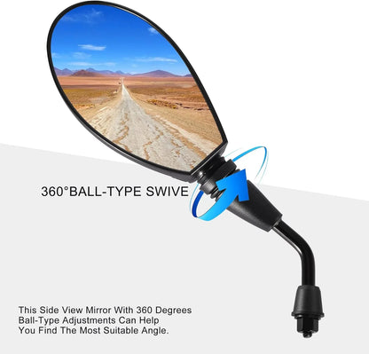 8mm Clockwise Universal Side Rear View Mirrors for GY6 Scooter, Moped, Electric Bike - goofitmoto