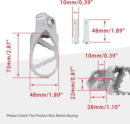 Universal 8mm Aluminum Foot Pegs for 50cc-250cc Dirt Pit Bike, Motocross (Pair) - goofitmoto