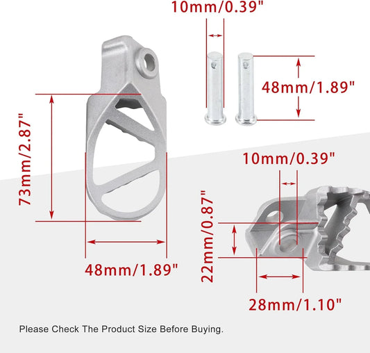 Universal 8mm Aluminum Foot Pegs for 50cc-250cc Dirt Pit Bike, Motocross (Pair) - goofitmoto