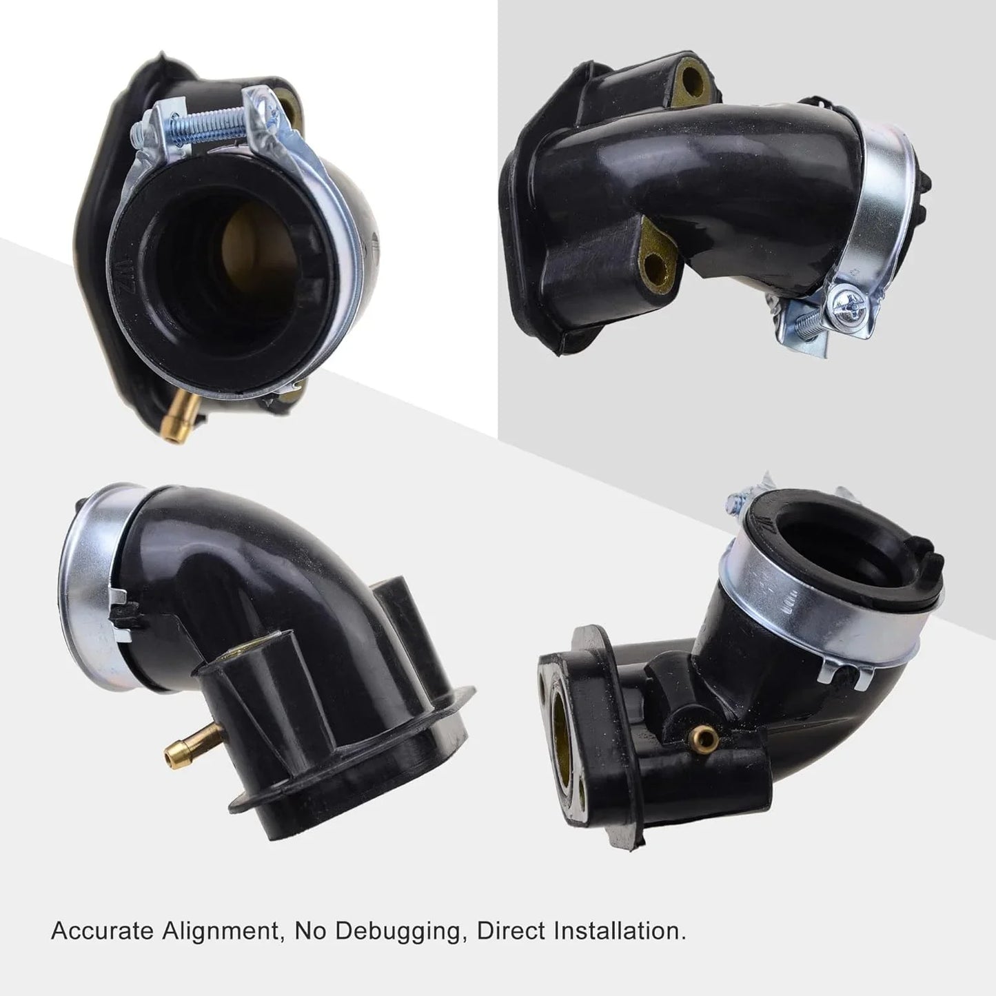 90 Degree Intake Manifold Pipe Kit with Gaskets & Fuel Filter for 50cc-125cc ATV - goofitmoto