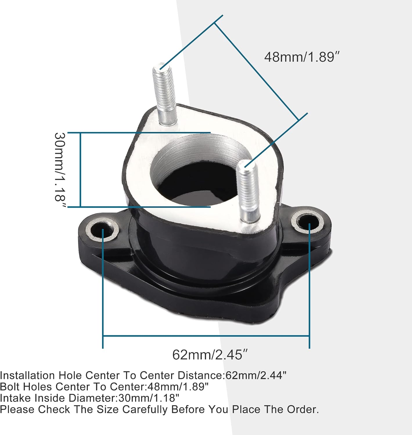 GOOFIT 30mm Intake Manifold Pipe Replacement for CG200 CG250 Vertical Engine Taotao Sunl Baja Roketa 200cc 250cc Chinese ATV 4 Wheeler Dirt Pit Bike Go Kart Moped Scooter