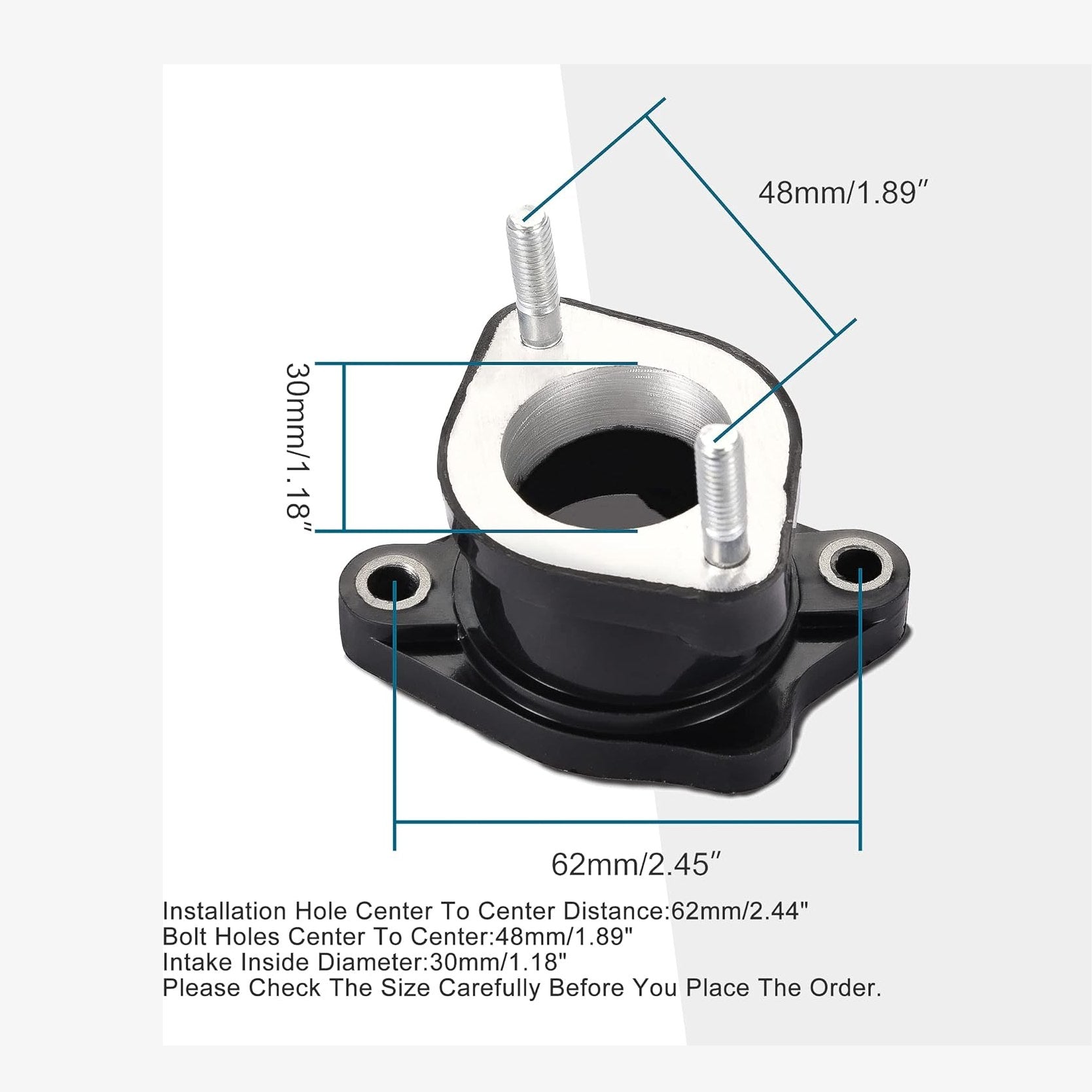 GOOFIT 30mm Intake Manifold Pipe Replacement for CG200 CG250 Vertical Engine Taotao Sunl Baja Roketa 200cc 250cc Chinese ATV 4 Wheeler Dirt Pit Bike Go Kart Moped Scooter
