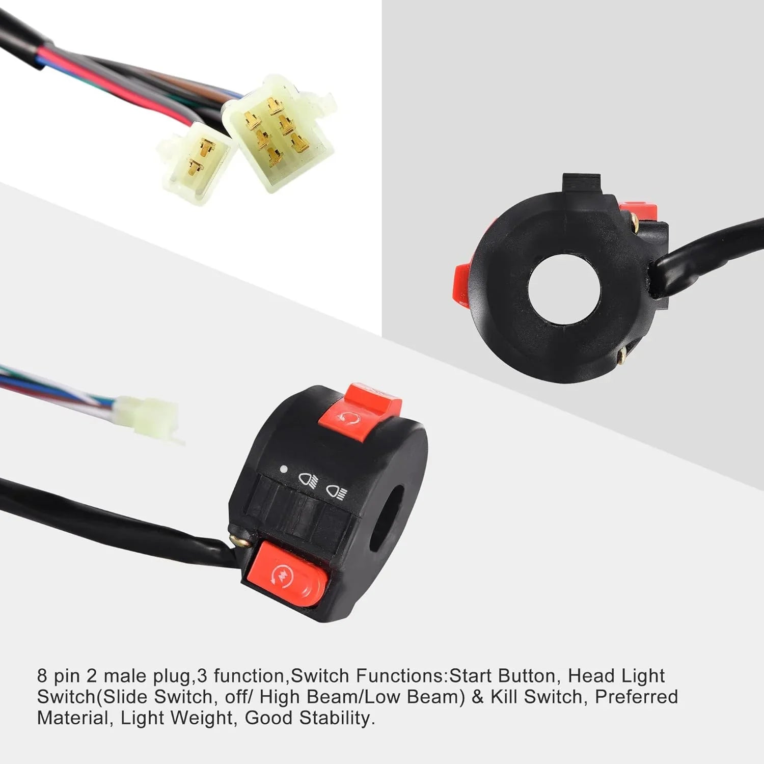 Left Handlebar Switch Assembly (Start, Light, Kill) for 50cc-150cc SunL & Coolster ATV Quad - goofitmoto
