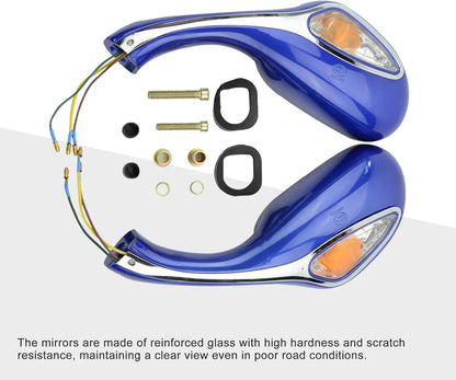 Integrated LED Turn Signal Rear View Mirrors (8mm) for GY6 50cc-250cc Scooter Moped - goofitmoto
