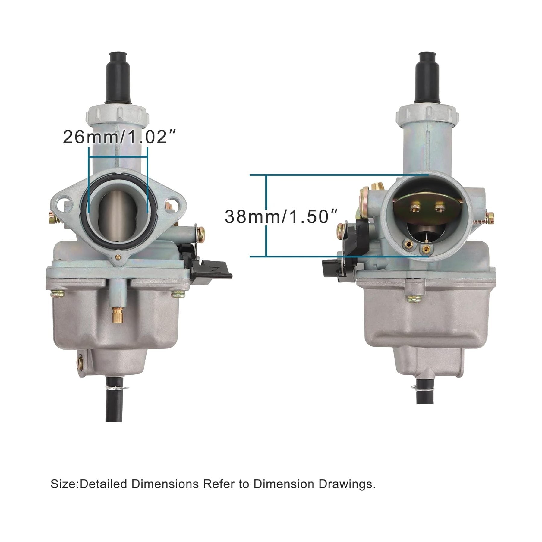 GOOFIT Carburetor 26mm PZ26 Motorcycle for 4 Stroke 100cc 110cc 125cc CG125 XF125 Engine 156FM 157FM ATV Quad Pit Bike Moped Scooter