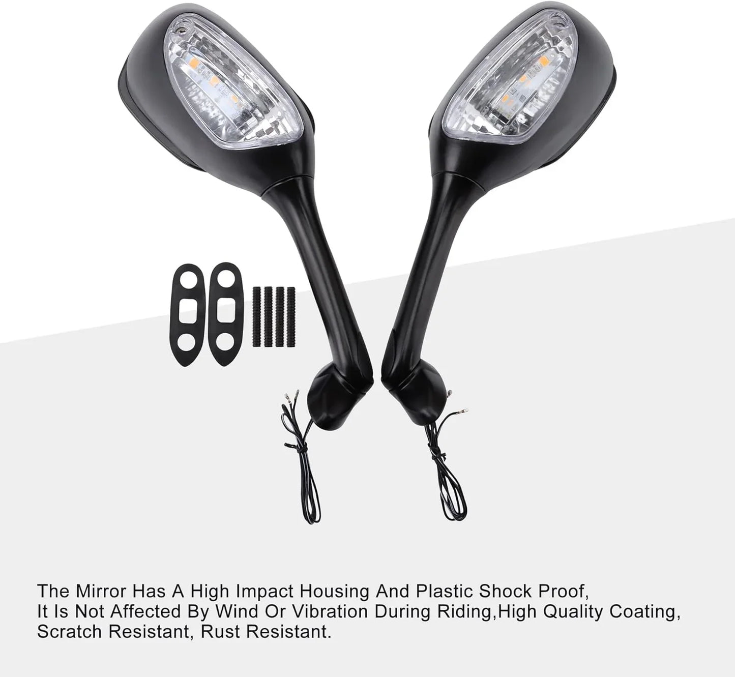 Integrated LED Turn Signal Mirrors for Suzuki GSXR 600 / 750 (2006-2012) & GSXR 1000 (2005-2008) - goofitmoto
