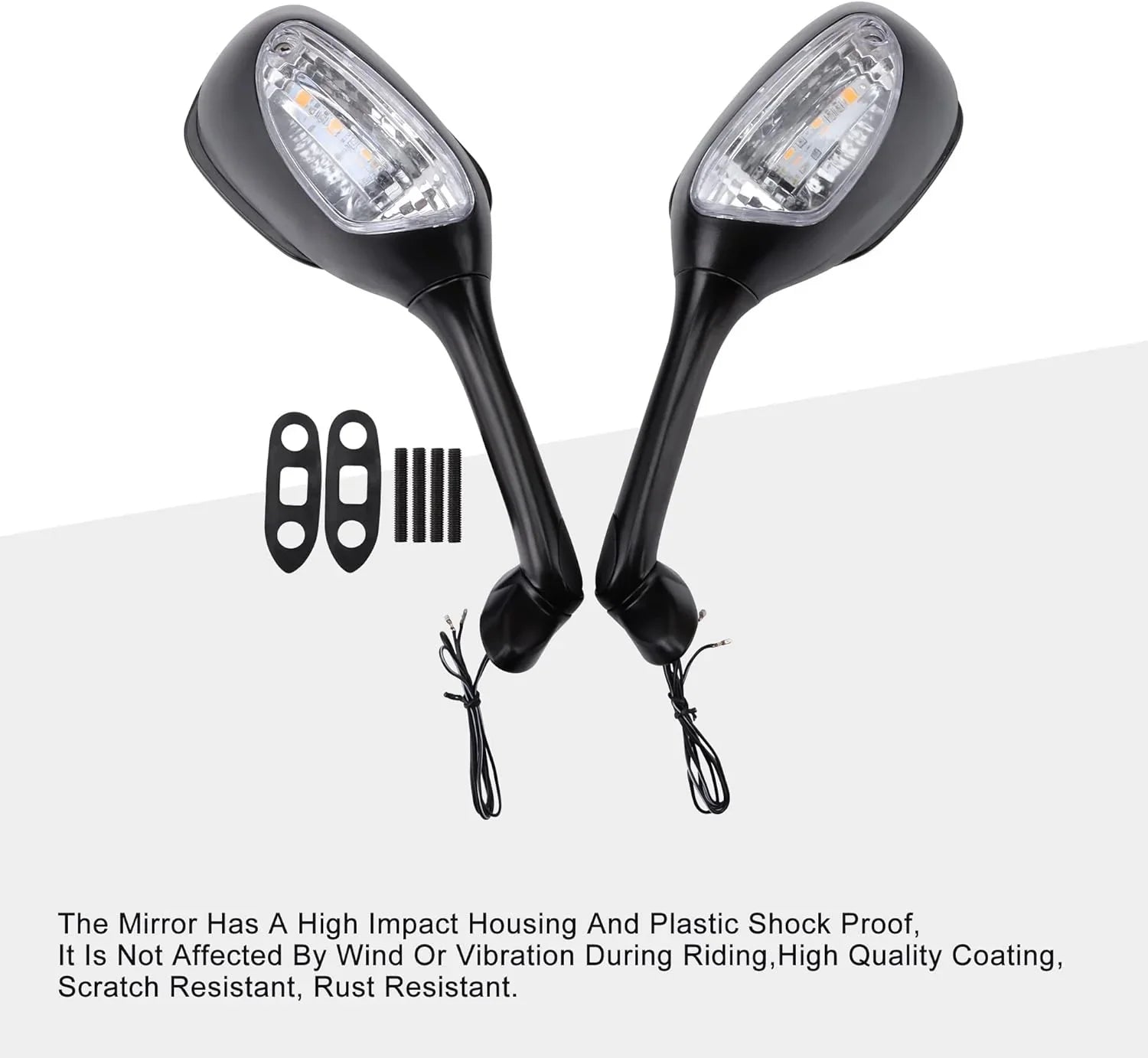 Integrated LED Turn Signal Mirrors for Suzuki GSXR 600 / 750 (2006-2012) & GSXR 1000 (2005-2008) - goofitmoto