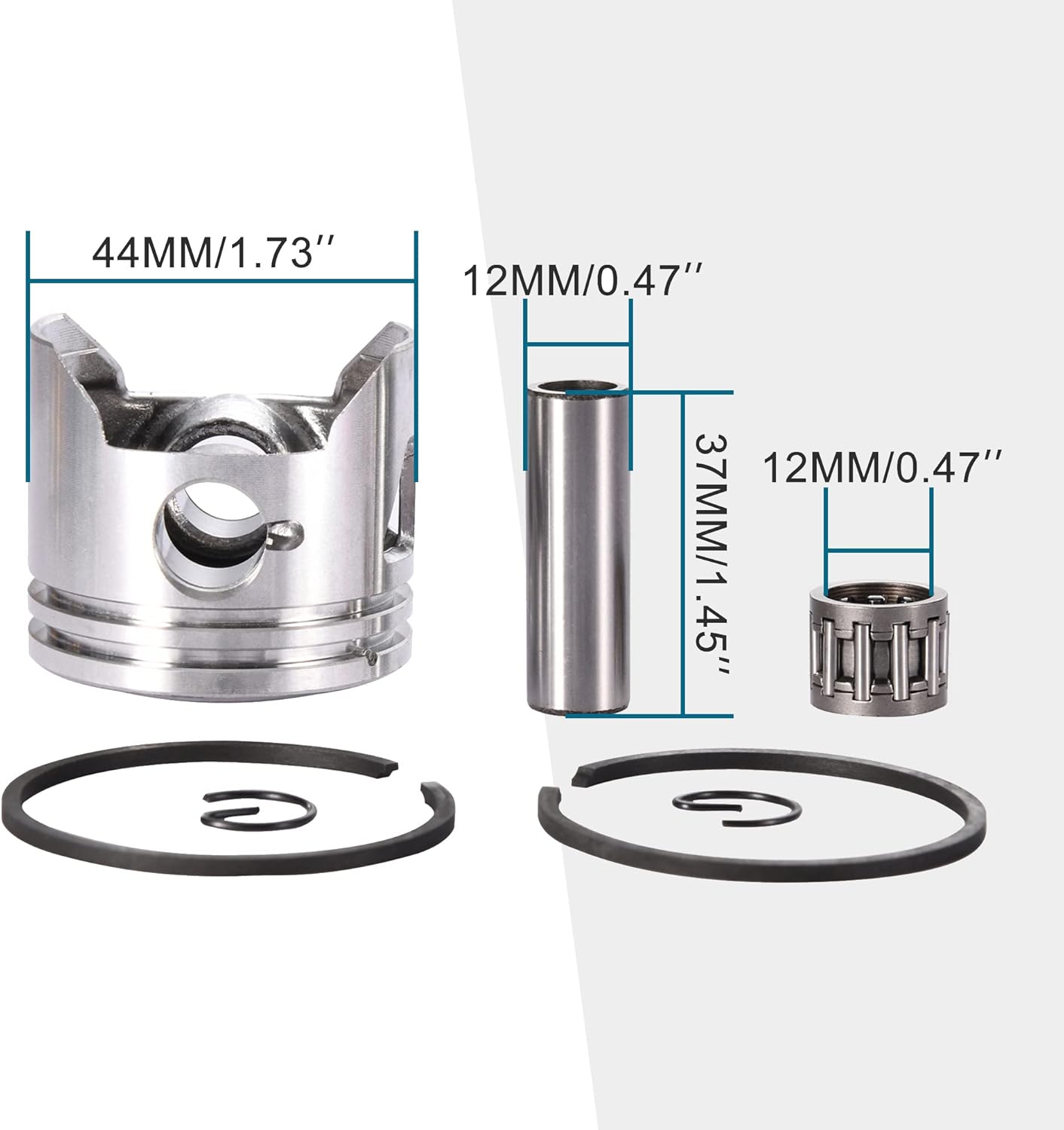 GOOFIT 44mm Cylinder Carburetor Air Filter Ignition Coil Set Big Bore 53cc 54cc Top Kit of Piston for 47cc 49cc 2-Stroke Engine Pocket Bike Atv Quad Motocyle Yellow