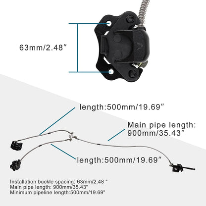 Front Dual Hydraulic Brake Assembly with 35.4" Main Hose for 110cc–250cc ATV Quad & Buggy - goofitmoto