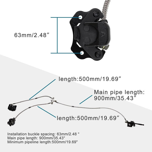 Front Dual Hydraulic Brake Assembly with 35.4" Main Hose for 110cc–250cc ATV Quad & Buggy - goofitmoto
