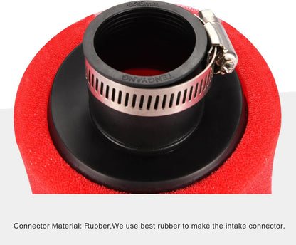RED Bent Air Filter 35mm 38mm 42mm 45mm 48mm for 50cc–250cc Dirt Bike ATV Scooter - goofitmoto