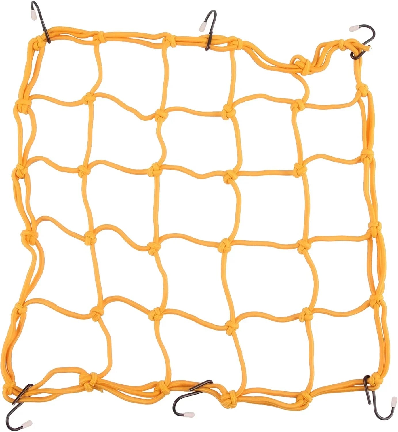 15" x 15" Heavy-Duty Latex Bungee Cargo Net | Stretches to 32" x 32" | 6 Adjustable Hooks - goofitmoto