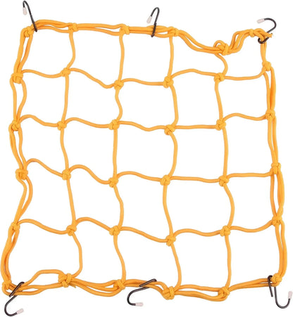 15" x 15" Heavy-Duty Latex Bungee Cargo Net | Stretches to 32" x 32" | 6 Adjustable Hooks - goofitmoto