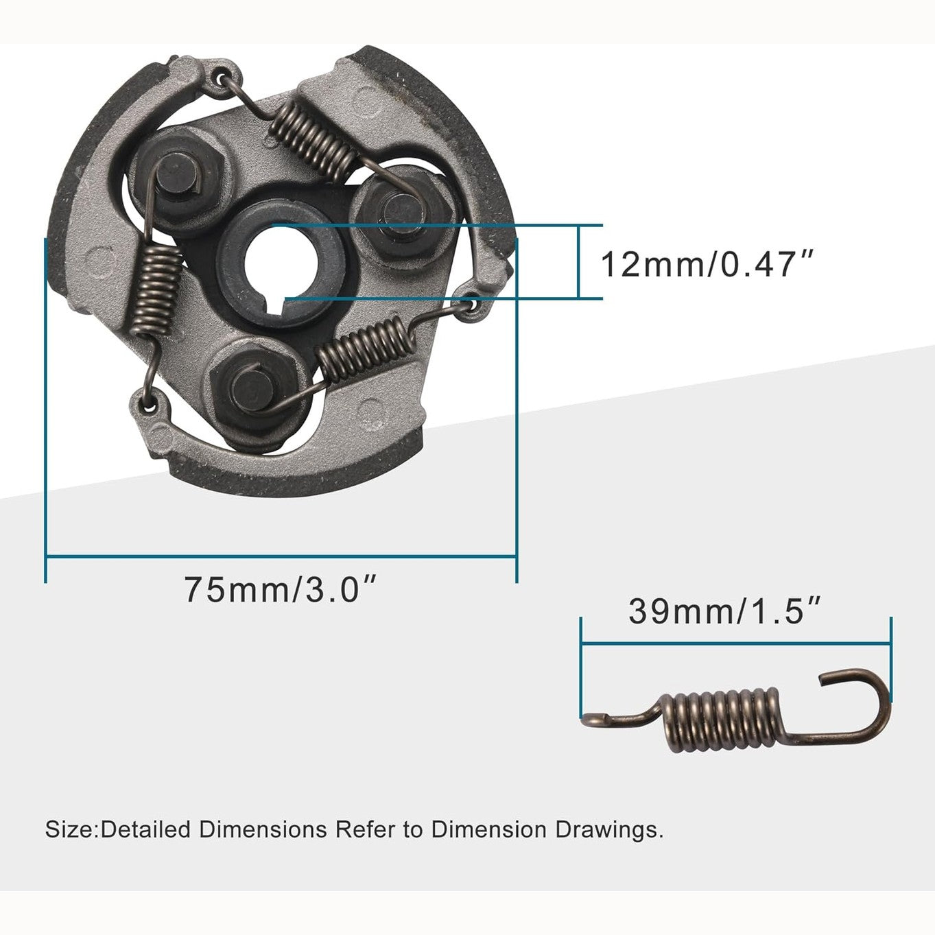 GOOFIT 6 Teeth Gearbox Heavy Clutch Pad Replacement for 2 Stroke 47cc 49cc 50cc 53cc Pocket Coolster Mini Dirt Bike Crosser ATV Quad