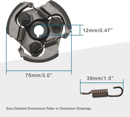 GOOFIT 6 Teeth Gearbox Heavy Clutch Pad Replacement for 2 Stroke 47cc 49cc 50cc 53cc Pocket Coolster Mini Dirt Bike Crosser ATV Quad