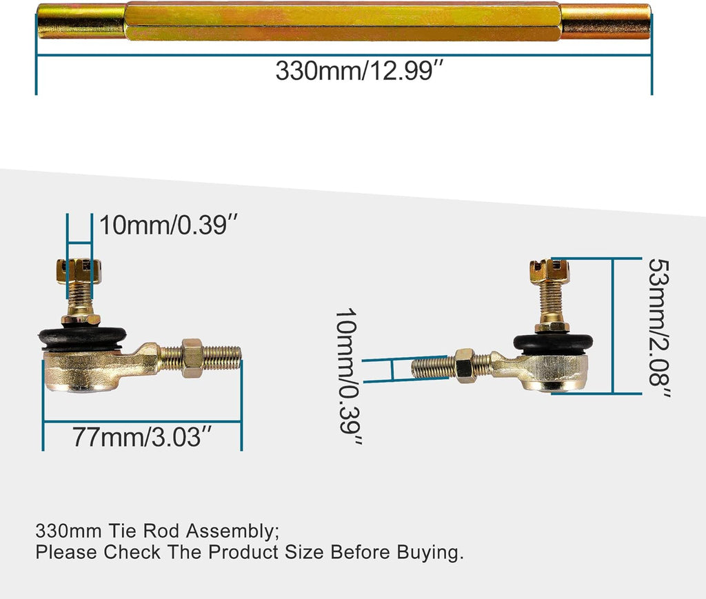 GOOFIT 330mm Tie Rod Assembly for 50cc 70cc 90cc 110cc 125cc 150cc 200cc 250cc ATV Four Wheeler Quad