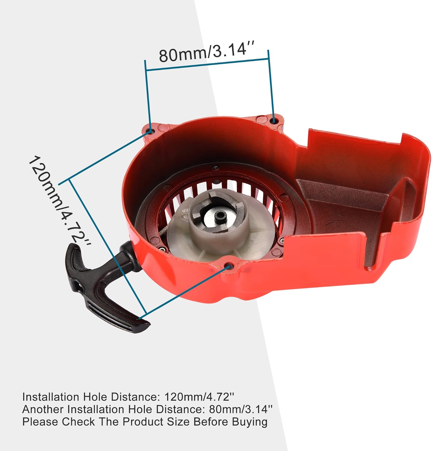 GOOFIT Alloy Pull Start Recoil Starter for 2 Stroke 47cc 49cc Pocket Dirt Bike Mini ATV Red
