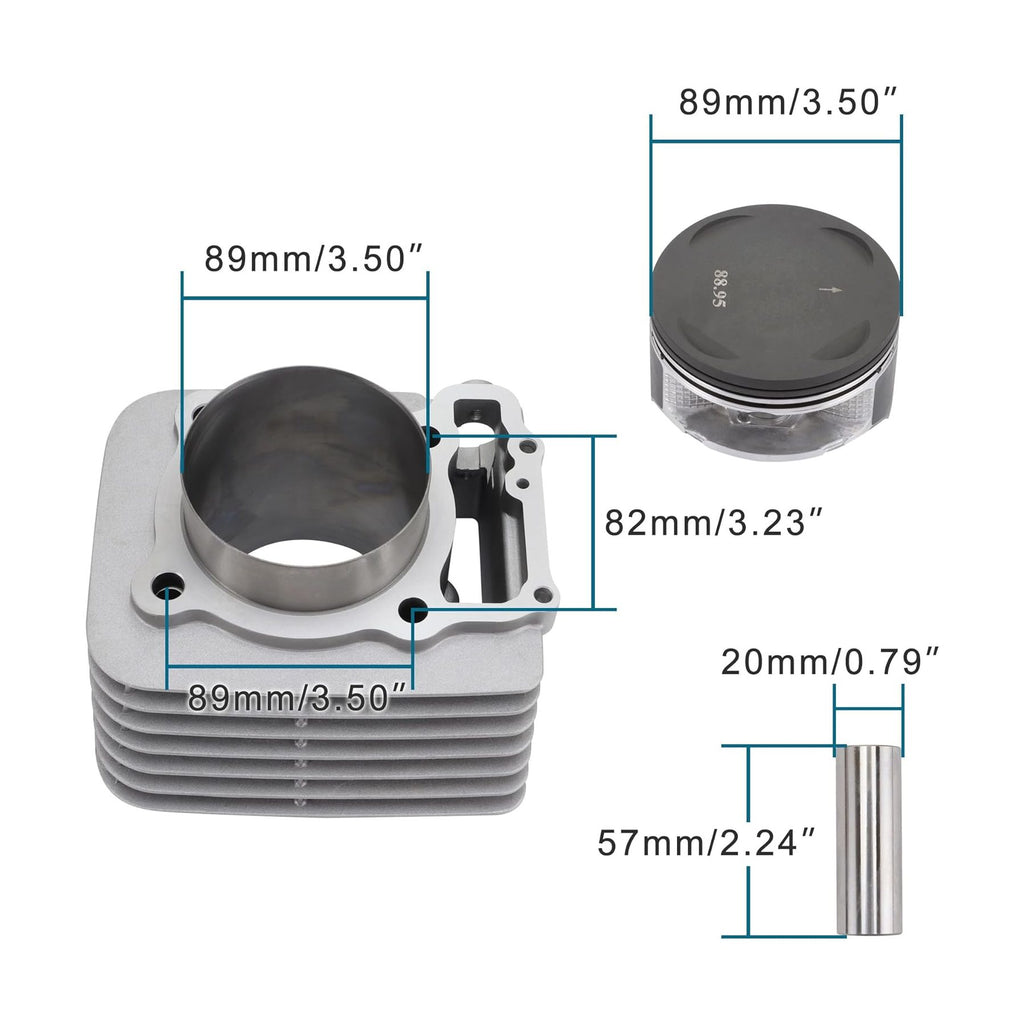 GOOFIT 89mm 440CC Big Bore Cylinder with Piston Rings Kit with Gaskets with Spark Plug Replacement for 400X TRX400EX TRX400X 1999-2008 1996-2014 12100-HN1-A7 ATV Quad