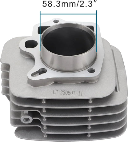 52.4mm Aluminum Cylinder & Piston Kit for Lifan 125cc LF125 Horizontal Engine (14mm Pin) - goofitmoto