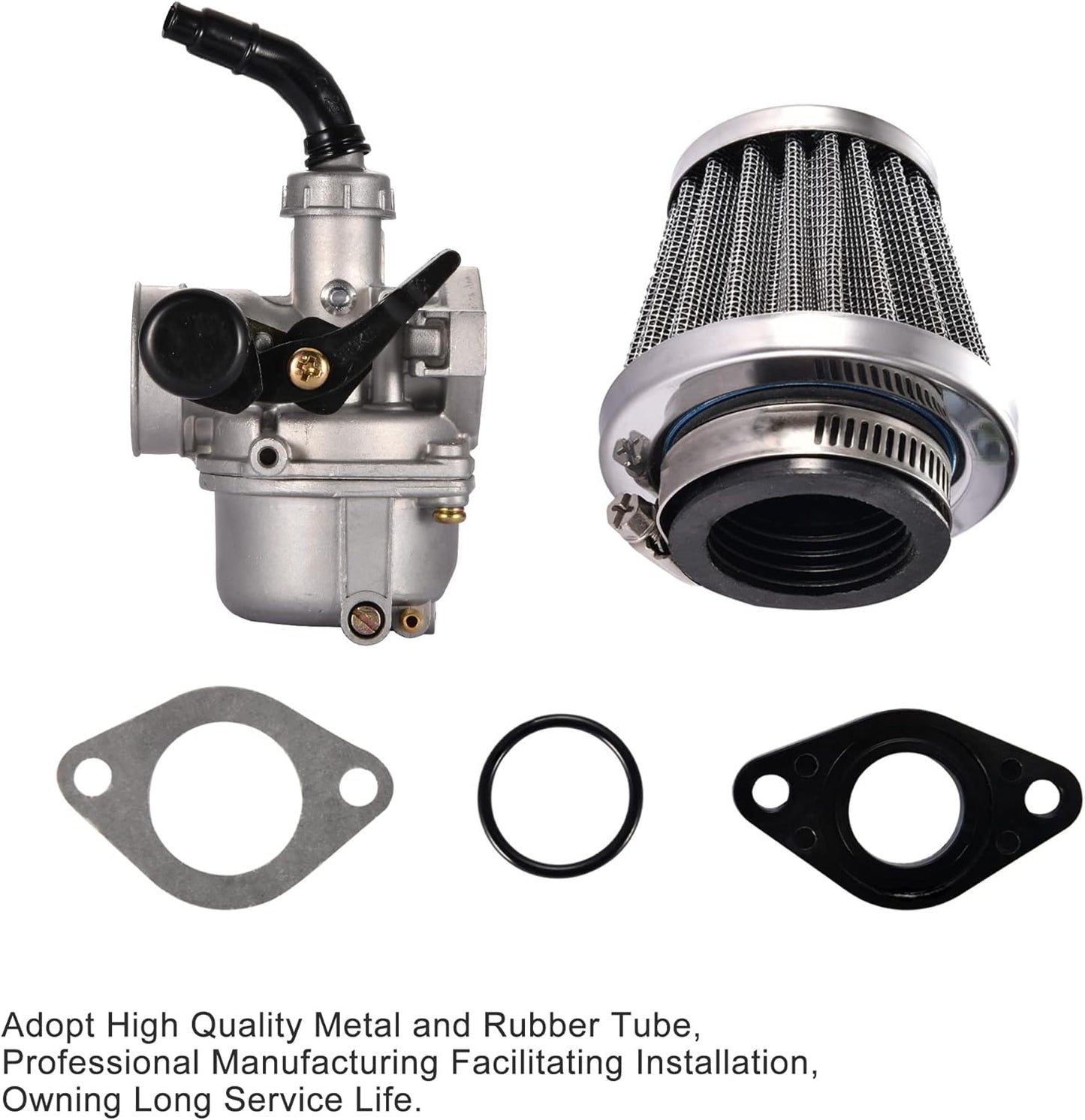 Carburetor PZ19 19mm Hand Choke & 35mm Air Filter Kit for 50cc–125cc ATV, Pit Bike, Go Kart