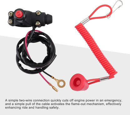 7/8" Handlebar Tether Kill Switch (2-Wire) for 110cc 125cc ATV, Pit Bike & Beach Buggy - goofitmoto