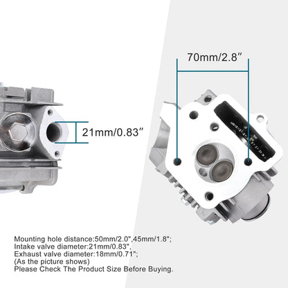 47mm Completed Cylinder Head Assembly for 4-Stroke 70cc Engine ATV Go Kart Dirt Bike - goofitmoto