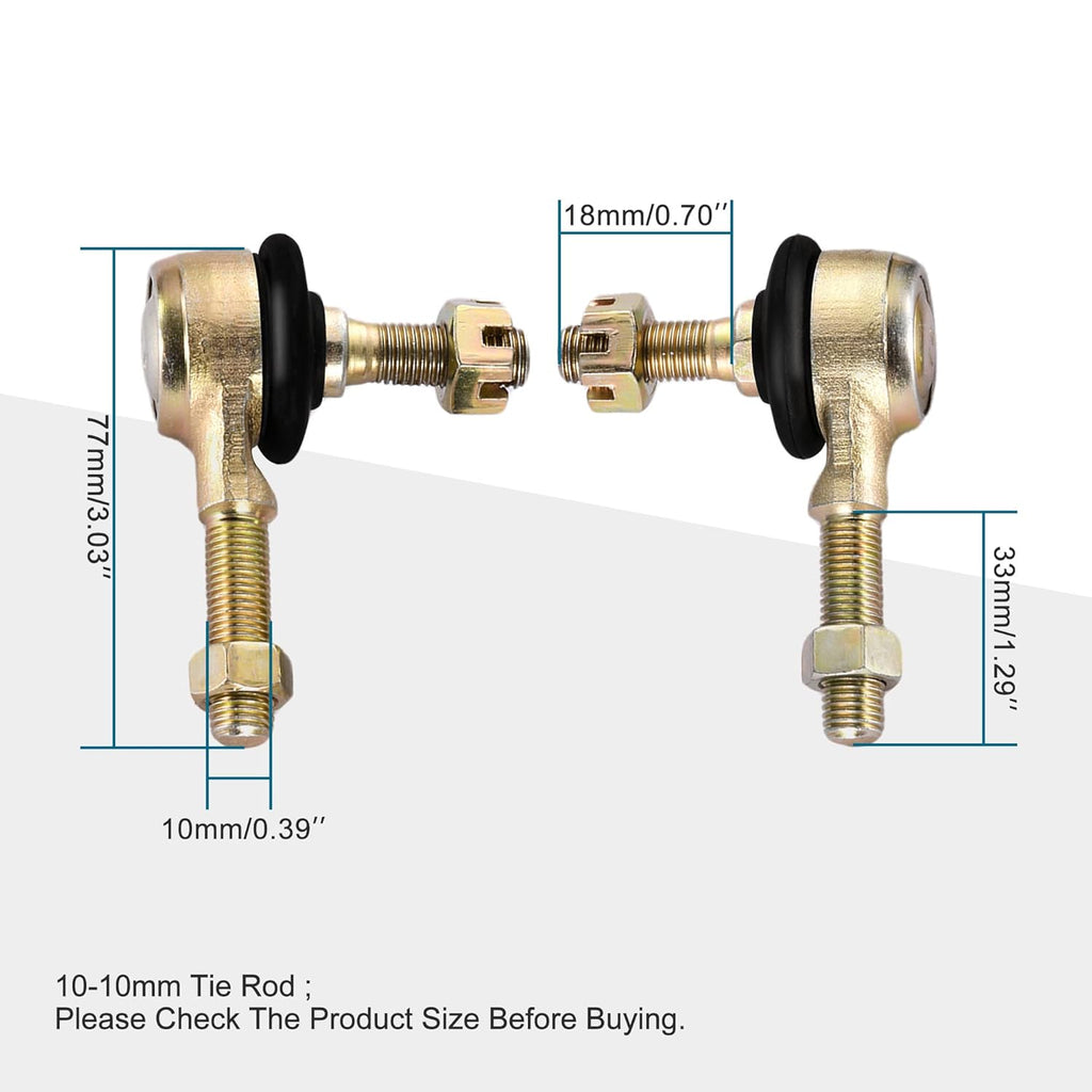 GOOFIT 10-10mm Left and Right Hand Tie Rod Ball Joint Replacement for 110cc Kazuma Chinese ATV Quad Four Wheeler SunL TaoTao Dirt Bike Go Kart Moped Scooter