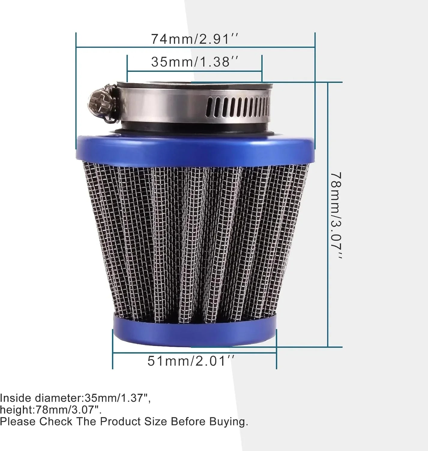35mm Air Filter for PZ19 PZ20 Carb 50cc–125cc ATV Dirt Bike Go Kart Pit Bike - goofitmoto