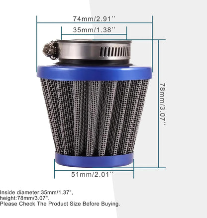 35mm Air Filter for PZ19 PZ20 Carb 50cc–125cc ATV Dirt Bike Go Kart Pit Bike - goofitmoto