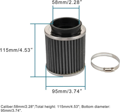 58mm Straight Tube Air Filter for ATV Scooter Dirt Pit Bike Motorcycle - goofitmoto