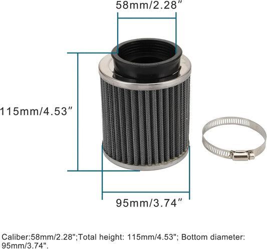 58mm Straight Tube Air Filter for ATV Scooter Dirt Pit Bike Motorcycle - goofitmoto