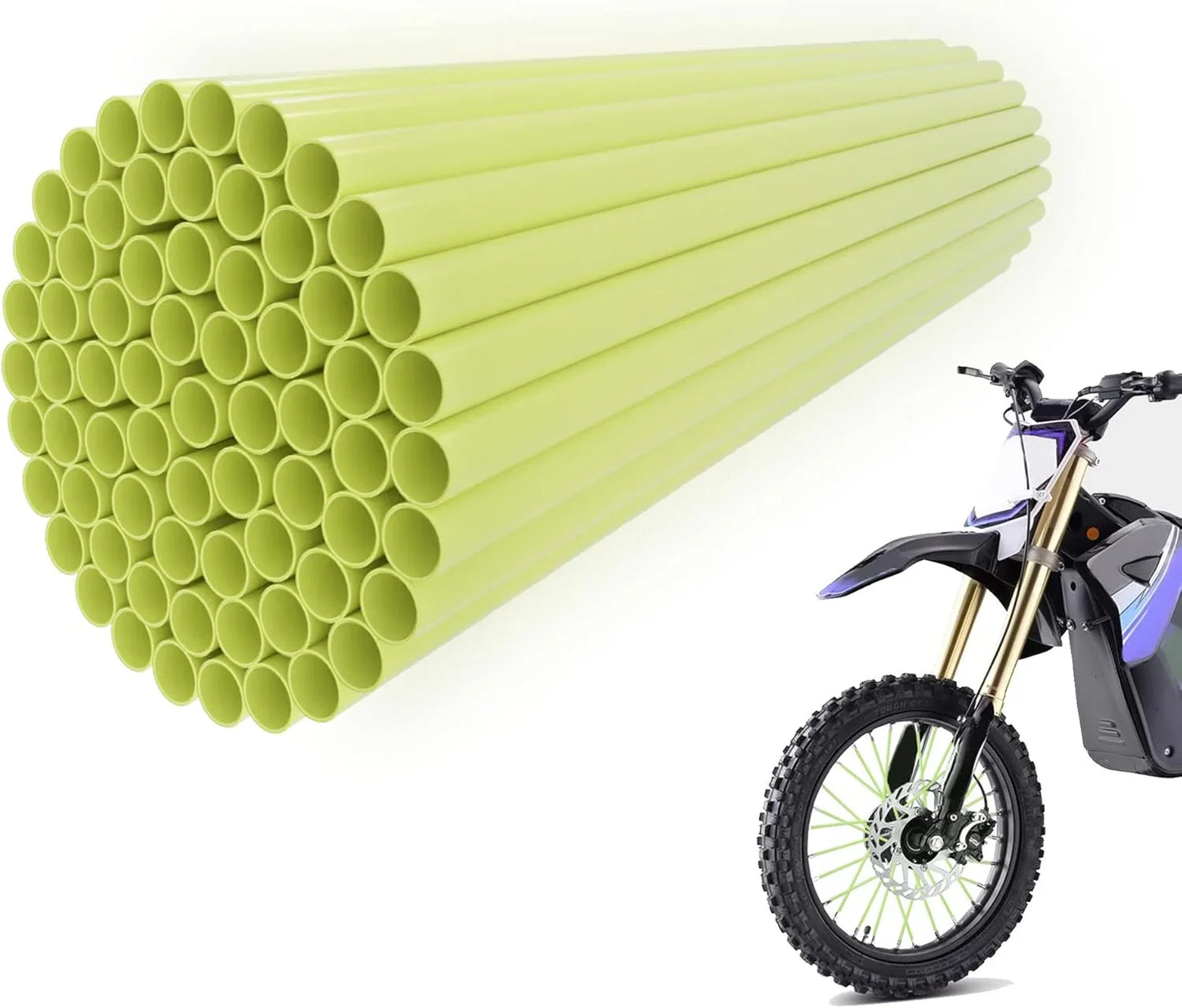 72-Piece Motorcycle Spoke Skins | 240mm Universal Wheel Rim Covers for Dirt Bike, SUV & Bicycle - goofitmoto