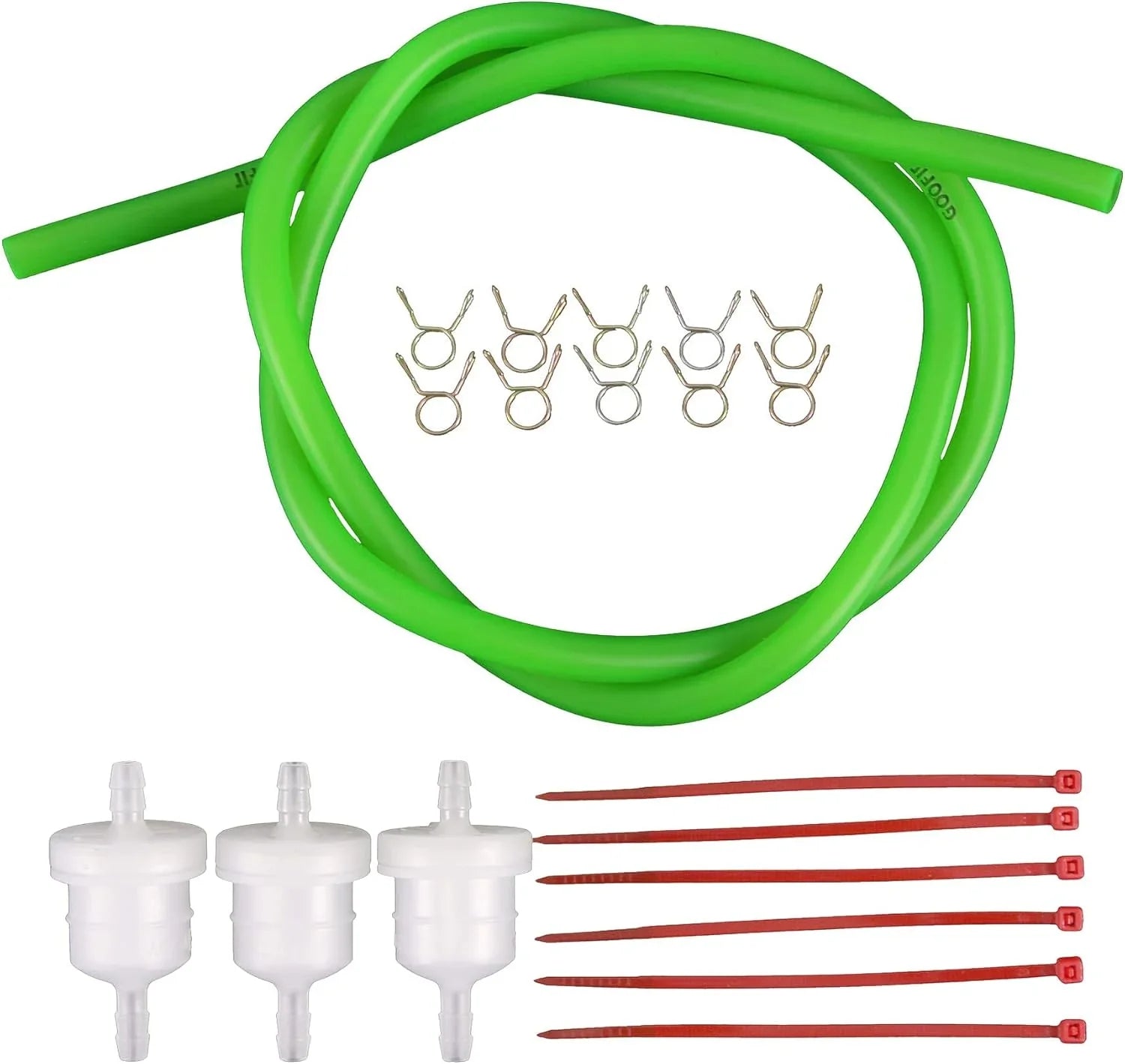 Fuel Line Hose Kit with Magnetic Inline Fuel Filters & Spring Clips for Dirt Bike ATV Scooter Pocket Bike - goofitmoto