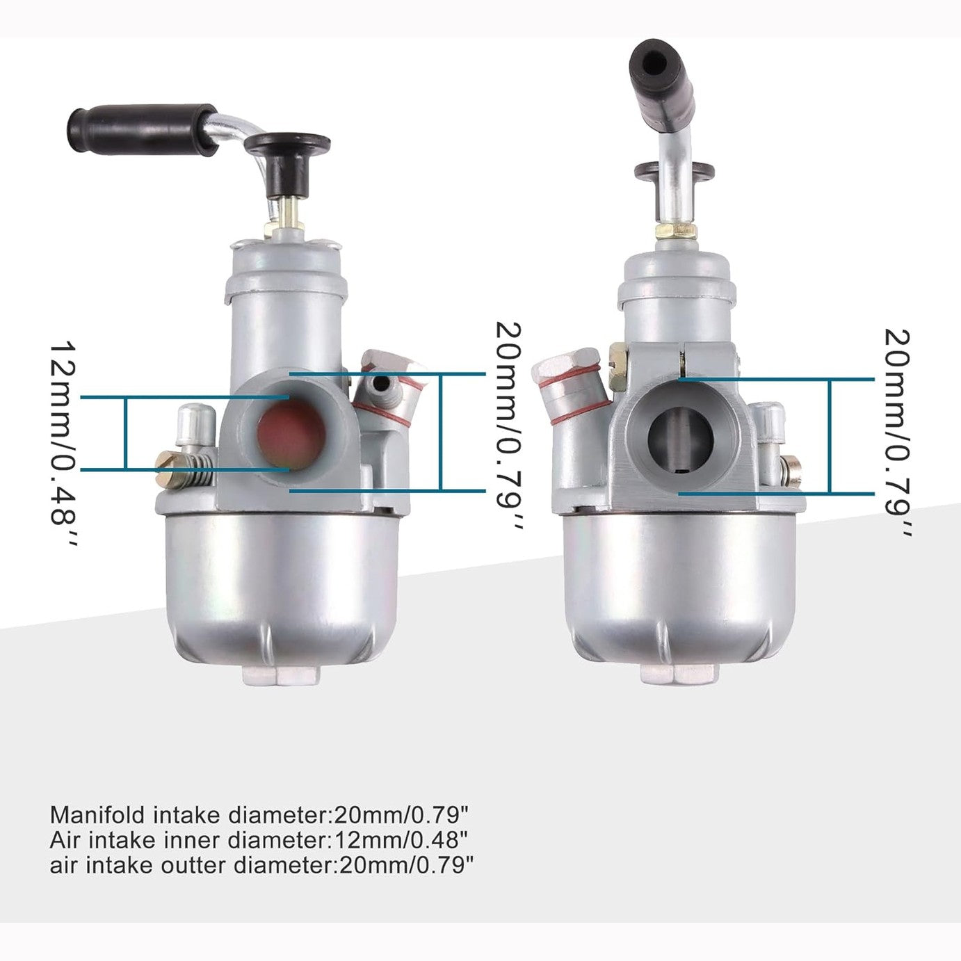 GOOFIT 12mm Style Carburetor for Puch Maxi Sport Luxe Newport E50 Murray Cobra Magnum MK MKII Cobra 50cc engines Carb