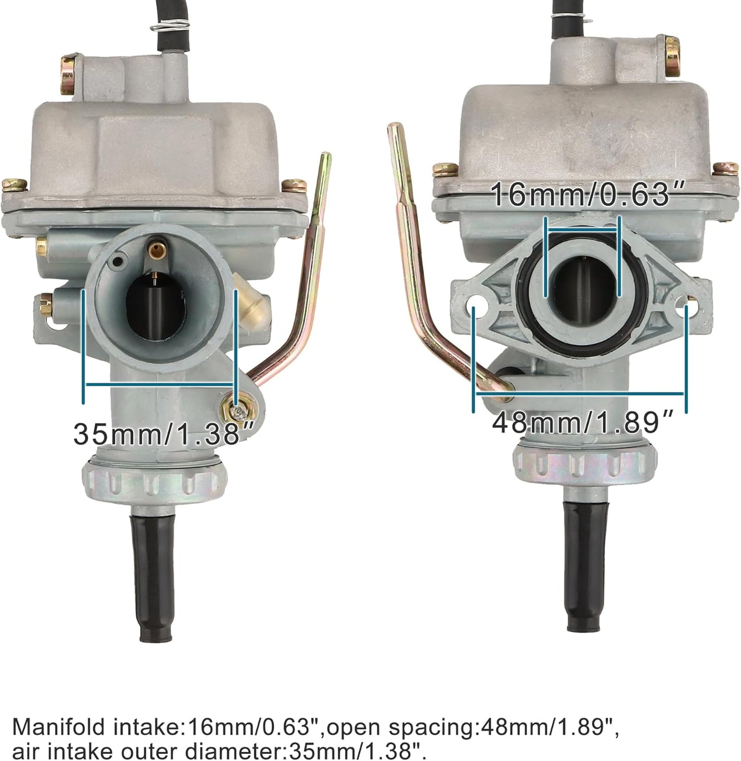 Carburetor PZ16 20mm Straight Head & Air Filter for 50cc-125cc ATV, CRF80, XR80R, Dirt Bike