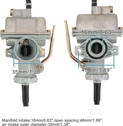 Carburetor PZ16 20mm Straight Head & Air Filter for 50cc-125cc ATV, CRF80, XR80R, Dirt Bike